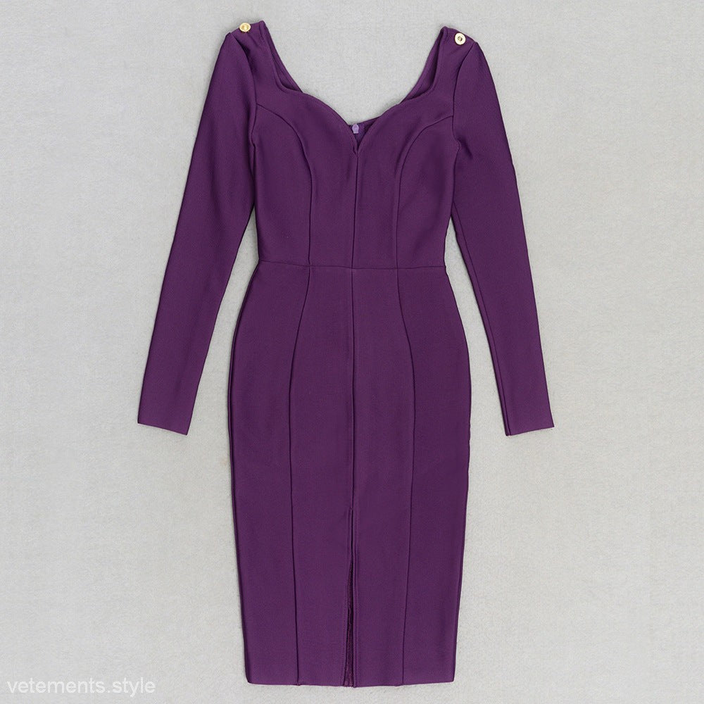 SEXY SLIM-FIT FRONT SLIT DRESS-VETEMENTS