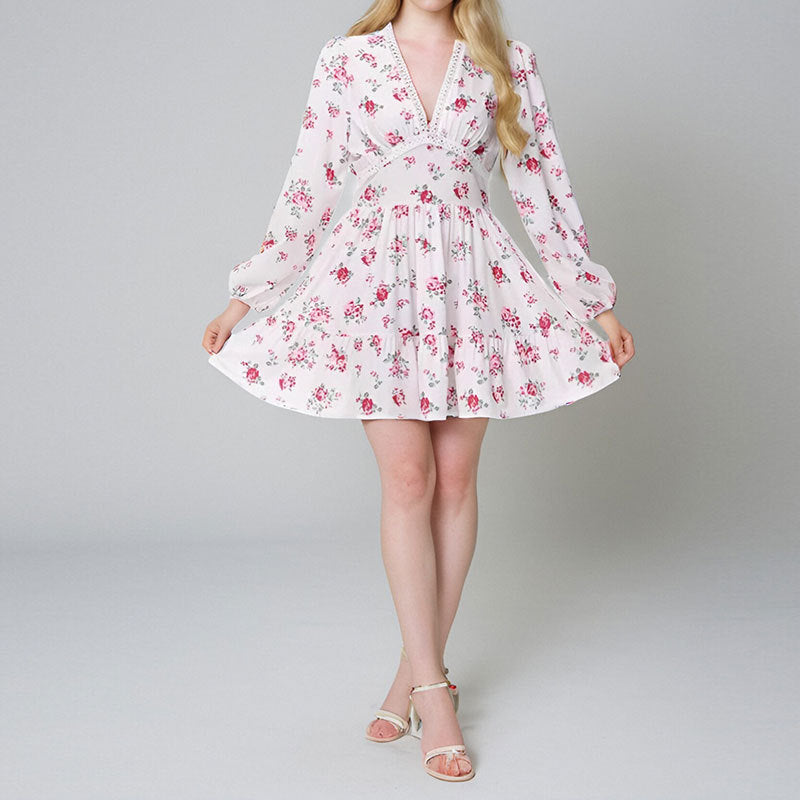 Floral print mini dress from Sweet Elegance, perfect for trendy fashion ملابس