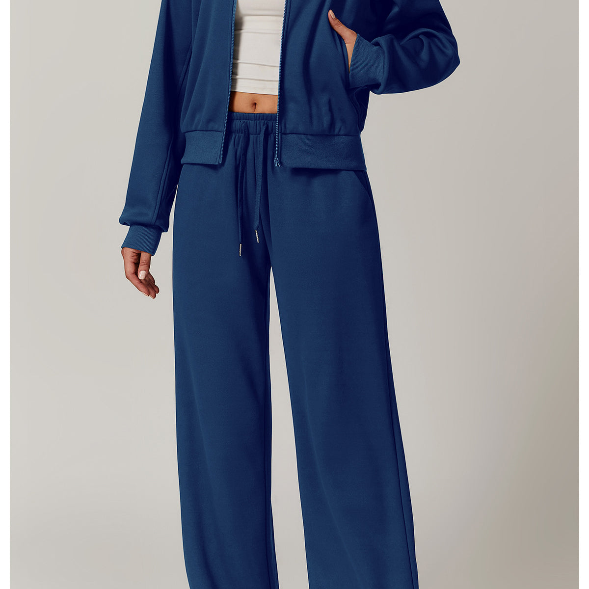 Navy blue lounge set from Outdoor Warm Sports Sweater Coat, perfect for langry fashion and ملابس comfort