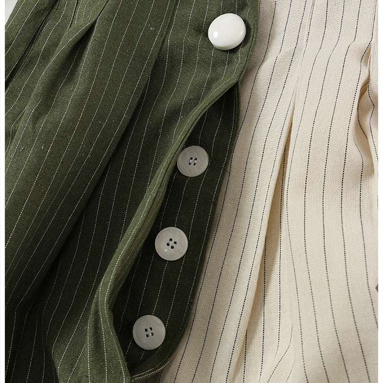 Two-toned pinstripe blazer with buttons for elegant fashion in ملابس collection by Langry