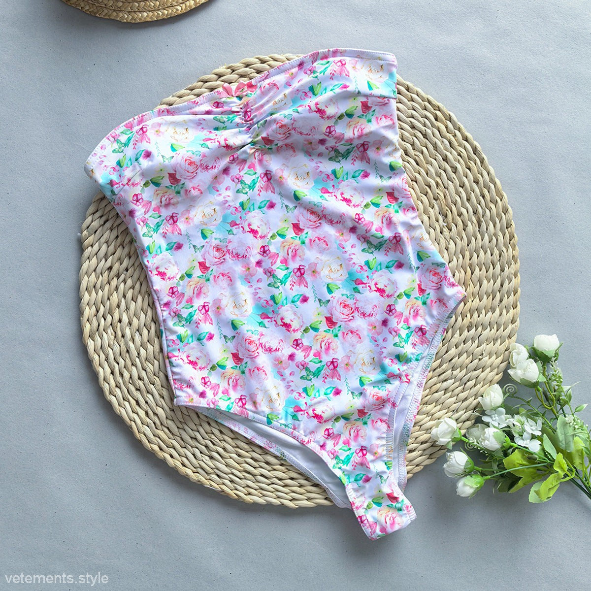 Floral print one-piece boho swimsuit from ONE PIECE BOHO SWIMSUIT collection