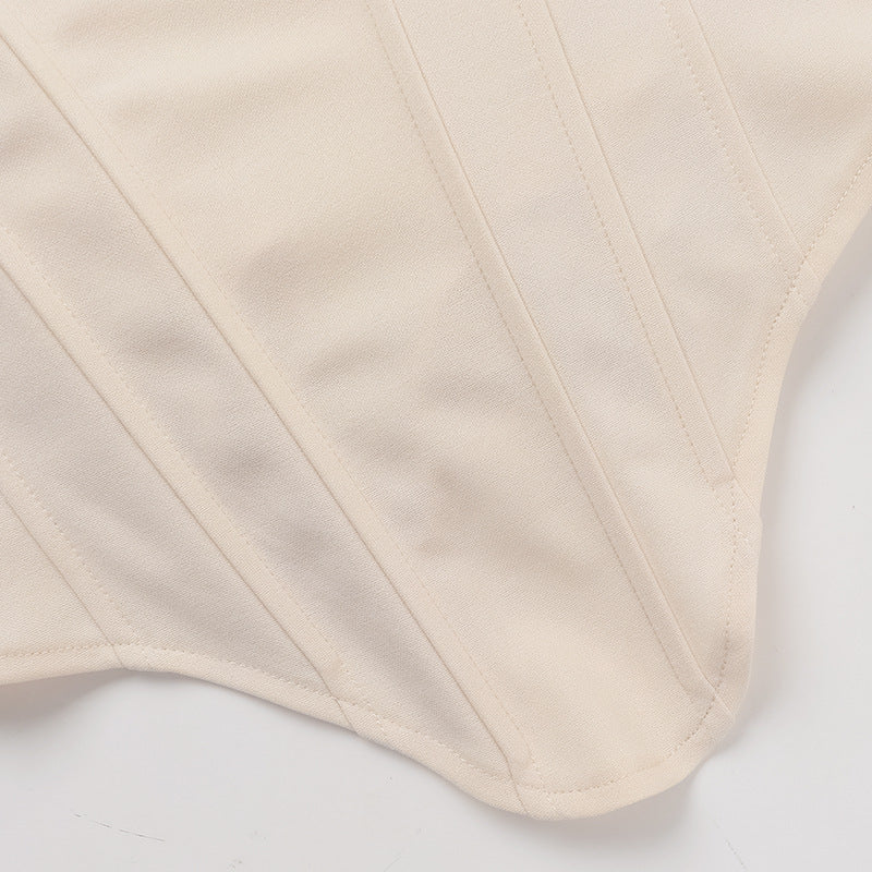 Beige corset top from Casual Wild Cute Vest showcasing trendy fashion for ملابس enthusiasts