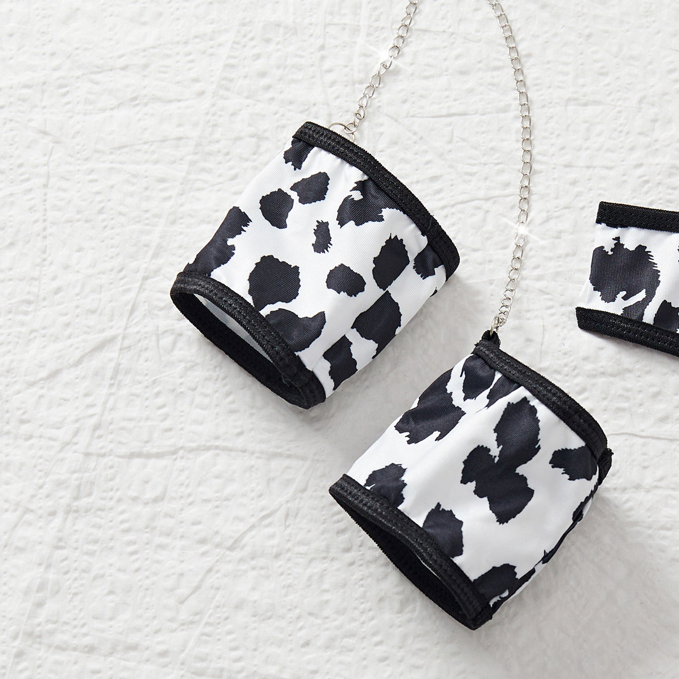 Underwear Cow Leopard Halloween Character Cosplay Clothes Hollow out Cutout Backless Halter Set