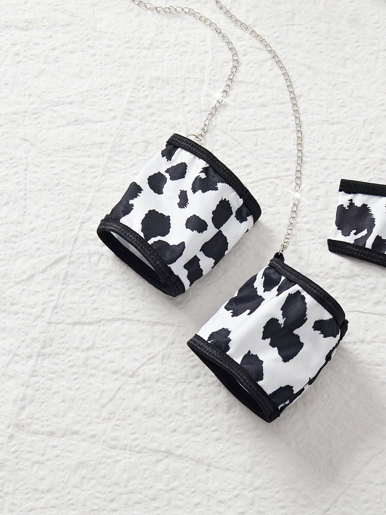 Underwear Cow Leopard Halloween Character Cosplay Clothes Hollow out Cutout Backless Halter Set