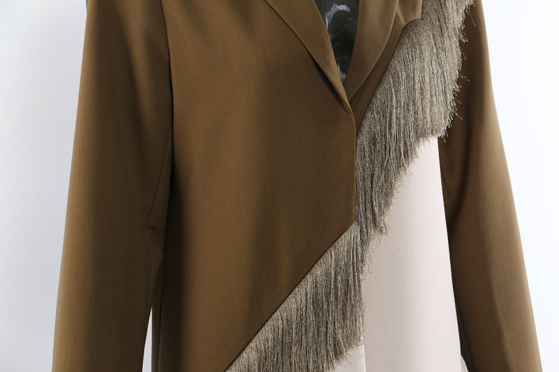 Early Autumn Personality Cutting Long Overcoat