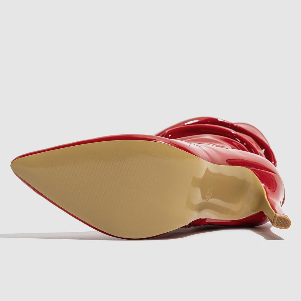 Leather Shoes Short High Heel Riding Boots