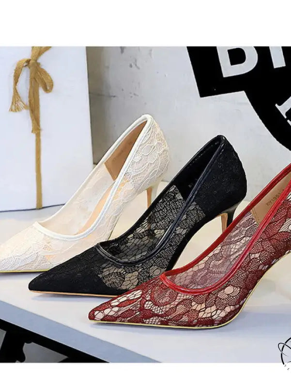 Skinny Night Club Mesh Stiletto High Heel Shoes