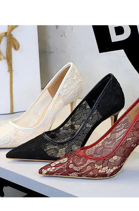 Skinny Night Club Mesh Stiletto High Heel Shoes