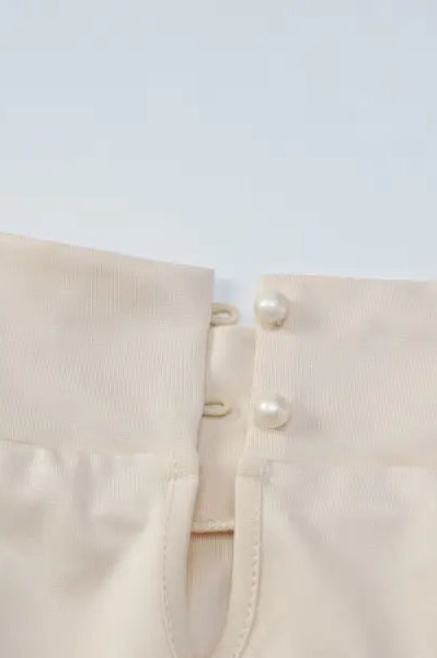 French Slim Fit Backless Button Dress