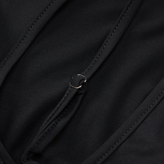 Black fabric with adjustable strap, part of women clothing summer cutout irregular asymmetric jumpsuit