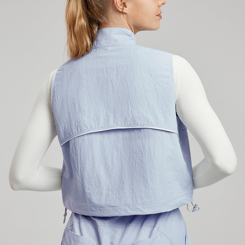 Light blue athletic vest from Comfy Loose Sports Vest, perfect for langry fashion ملابس