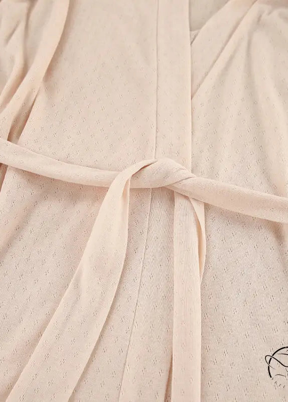 Blush langry fashion knit robe with dotted texture and self-tie belt