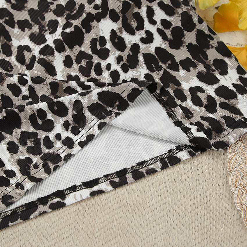 Slim fit leopard print garment with visible hem from Langry’s women’s pajamas set