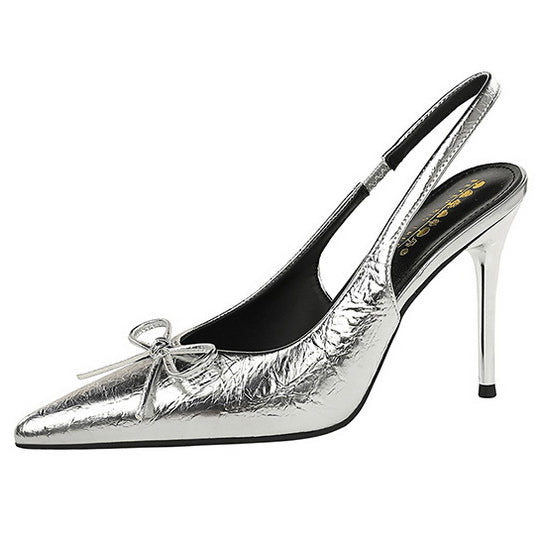 Cocktail Low Cut Back Strap High Heel