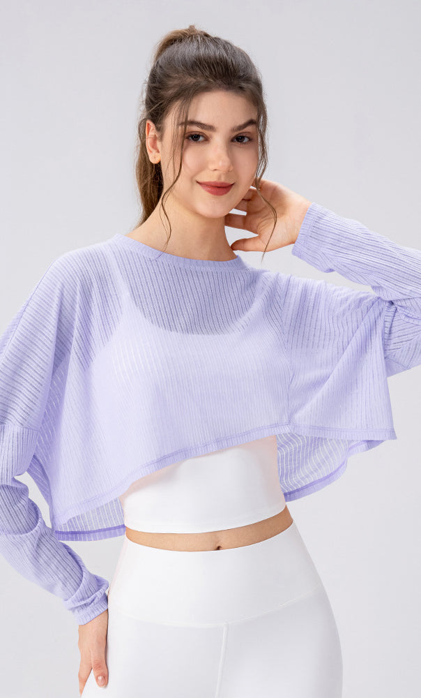 Women Yoga Blouse Long Sleeve Lightweight Breathable Workout Top Loose Outdoor Running Casual Sports