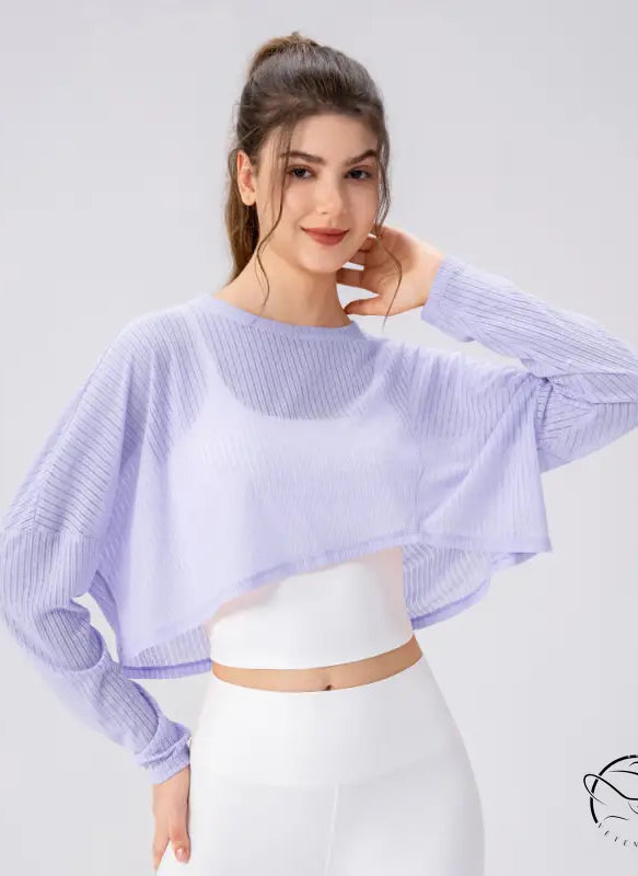 Women Yoga Blouse Long Sleeve Lightweight Breathable Workout Top Loose Outdoor Running Casual Sports