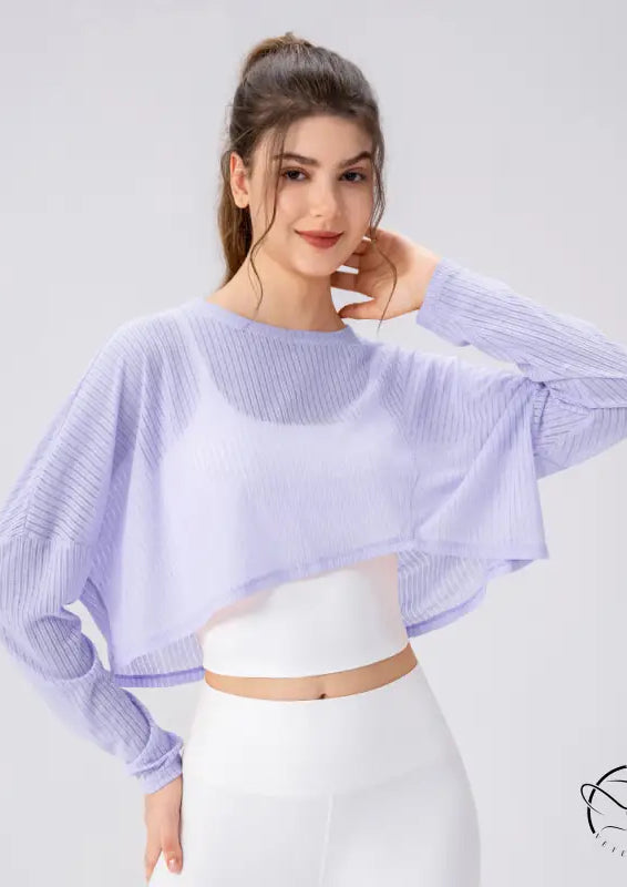 Women Yoga Blouse Long Sleeve Lightweight Breathable Workout Top Loose Outdoor Running Casual Sports