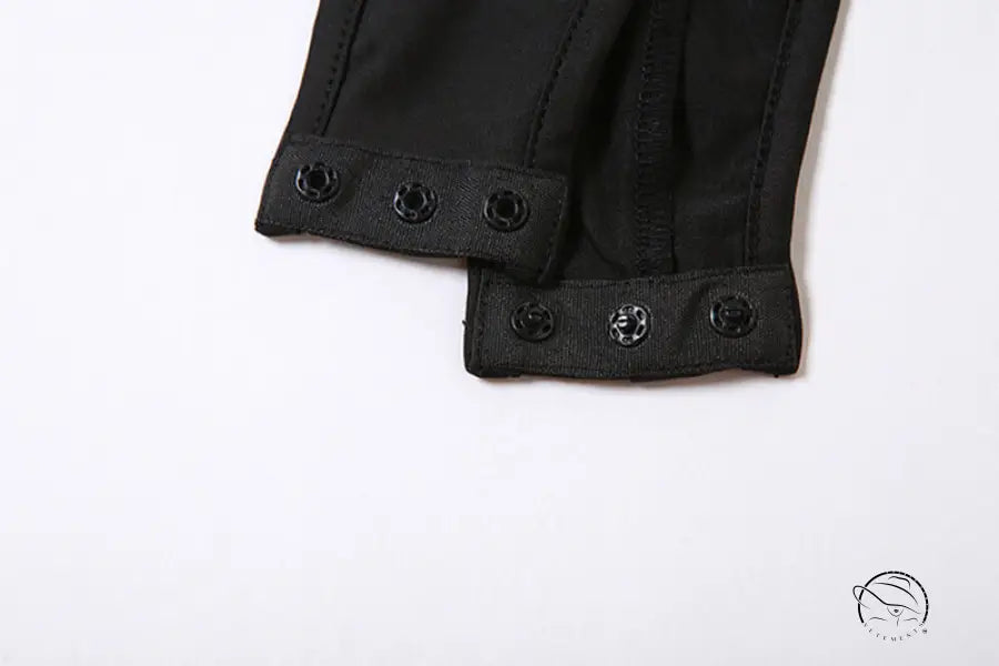 Black bodysuit snap closure in mesh stitching high waist long sleeves jumpsuit