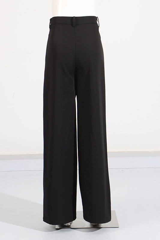 Black wide-leg trousers from Gorgeous Wide Leg Pants Two Piece Sets, perfect for fashion enthusiasts