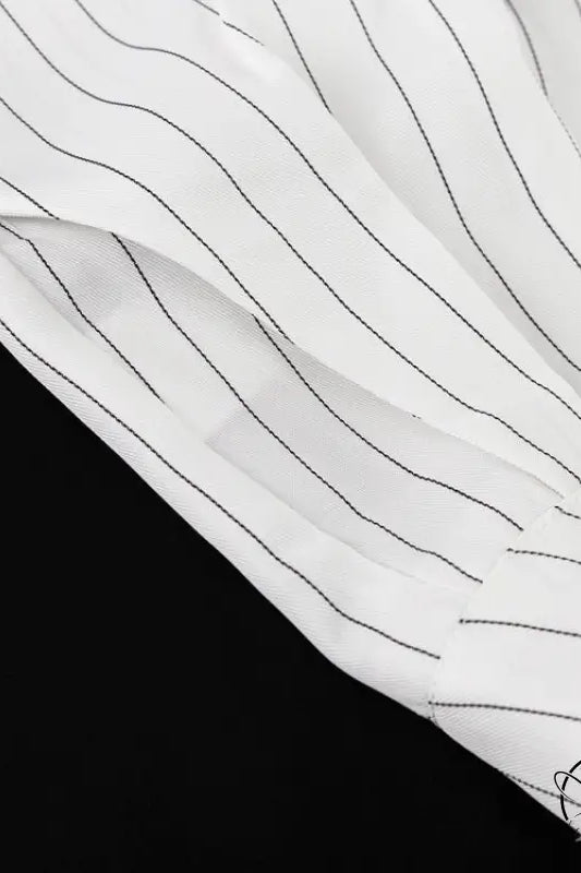 Elegant Striped Top Wide Leg Pants Office Two Piece Sets