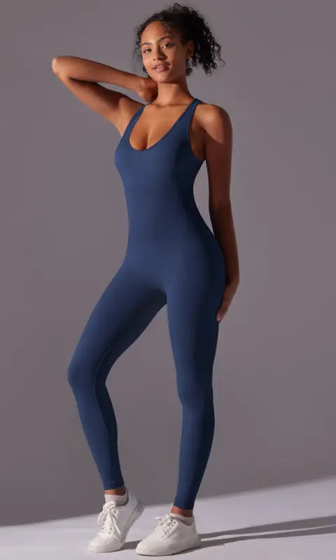 Spring Gym Seamless Shaping Yoga Jumpsuit Integrated Belly Contracting Close Fitting Sports Back one Piece