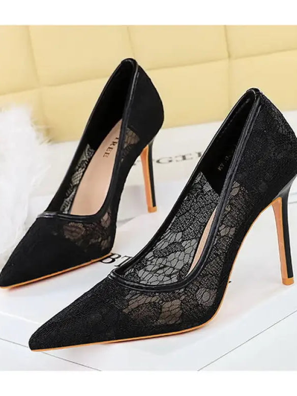 Skinny Night Club Mesh Stiletto High Heel Shoes