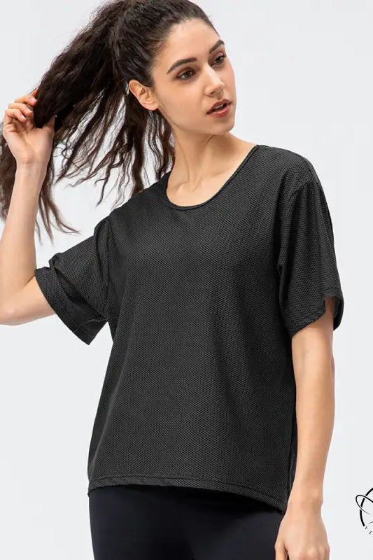 Breathable Round Neck t Shirt Running Casual Workout Top