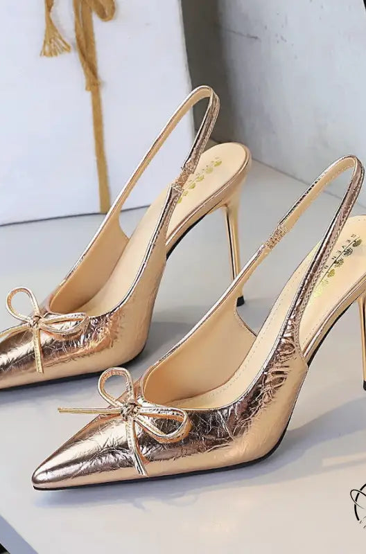 Cocktail Low Cut Back Strap High Heel