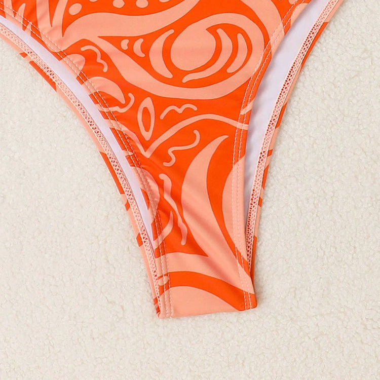 Bikini Swimsuit Printed Lace Up Spring Beach Women