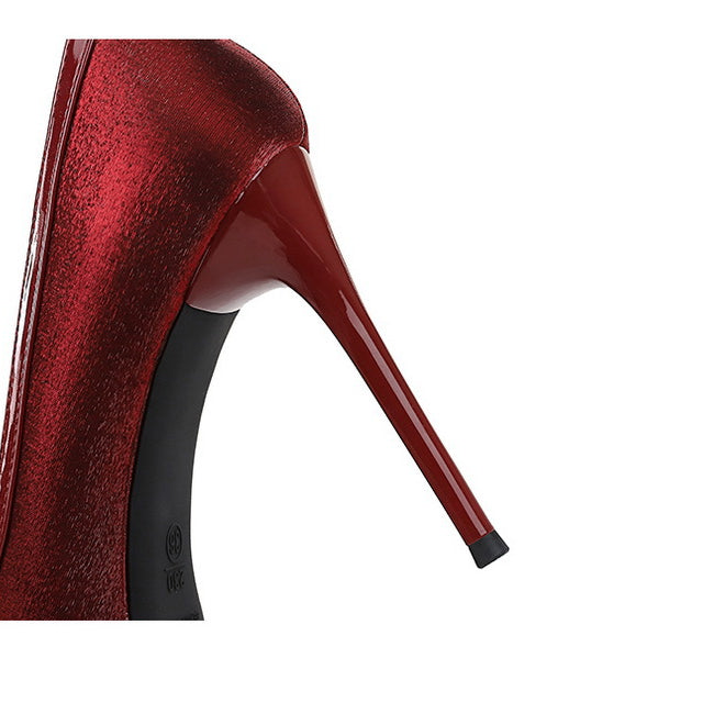 Stitching Pointed Toe Cocktail High Heel