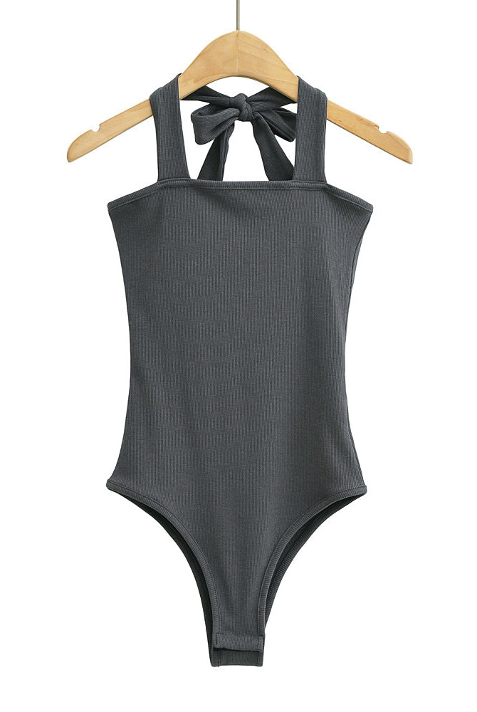 Wear Lace-up Halterneck Bodysuit Women Summer Tight Bottoming Crotch Spaghetti-strap Camisole Top