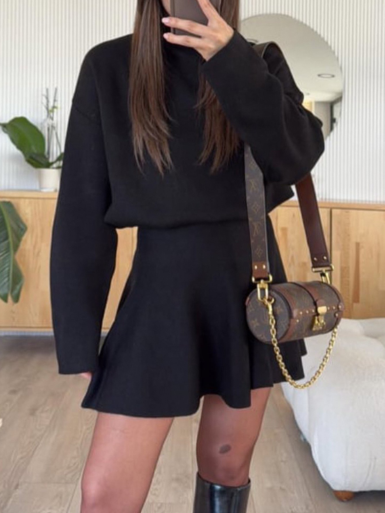 Casual Vacation Sweater Long Sleeve Dress