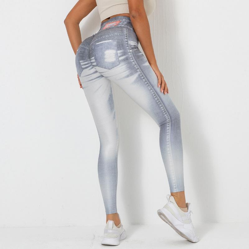 Denim Blue Tight High Elastic Quick Drying Yoga Pants