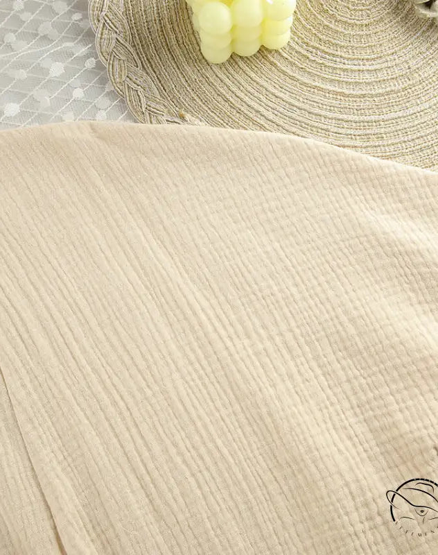 Light beige crinkled cotton gauze in Winter Pure Cotton Pajamas