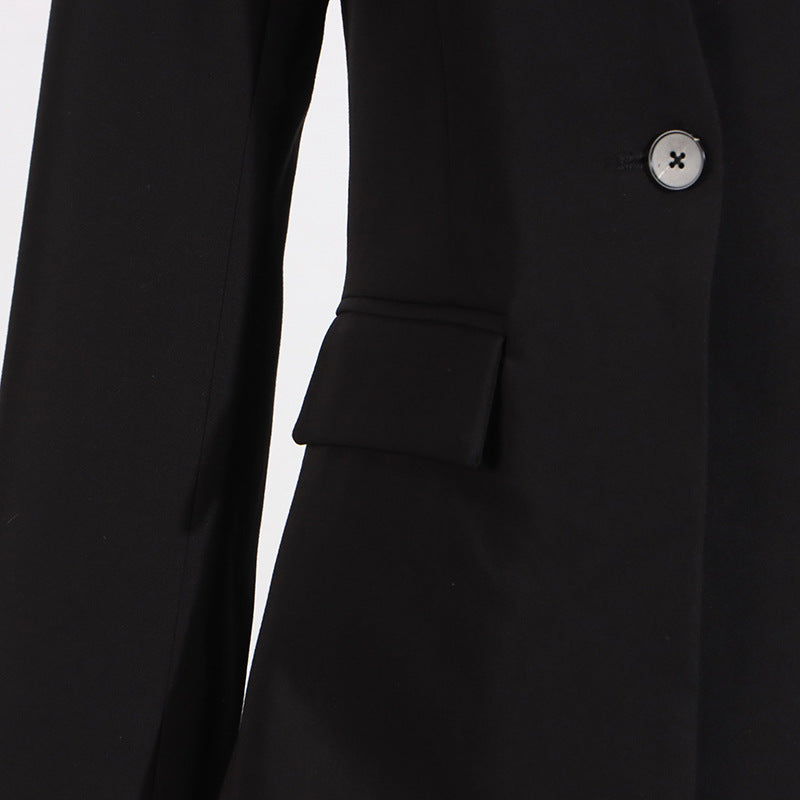 Black tailored blazer from Gorgeous Wide Leg Pants Two Piece Sets for elegant fashion ملابس