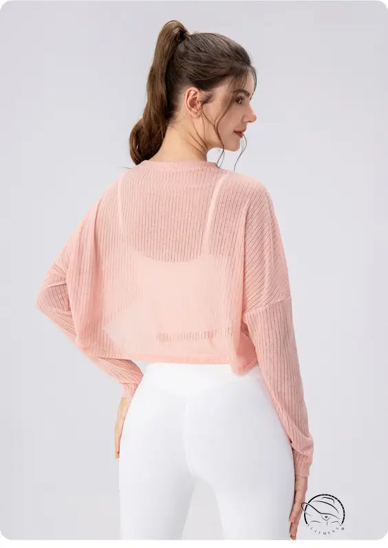 Women Yoga Blouse Long Sleeve Lightweight Breathable Workout Top Loose Outdoor Running Casual Sports