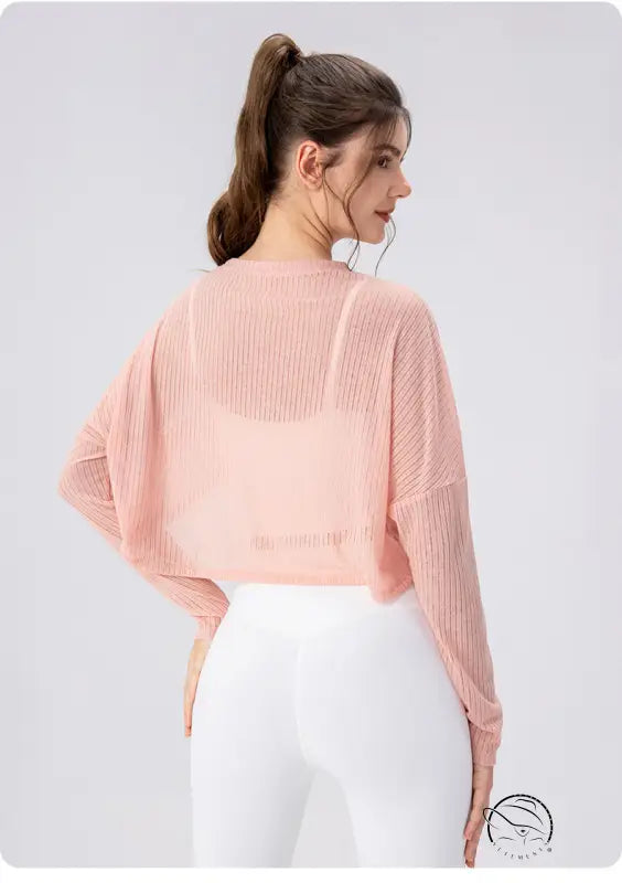 Women Yoga Blouse Long Sleeve Lightweight Breathable Workout Top Loose Outdoor Running Casual Sports