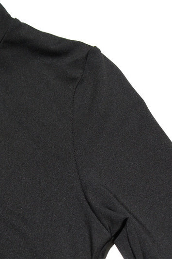 Black long-sleeved turtleneck shirt with a subtle textured fabric.
