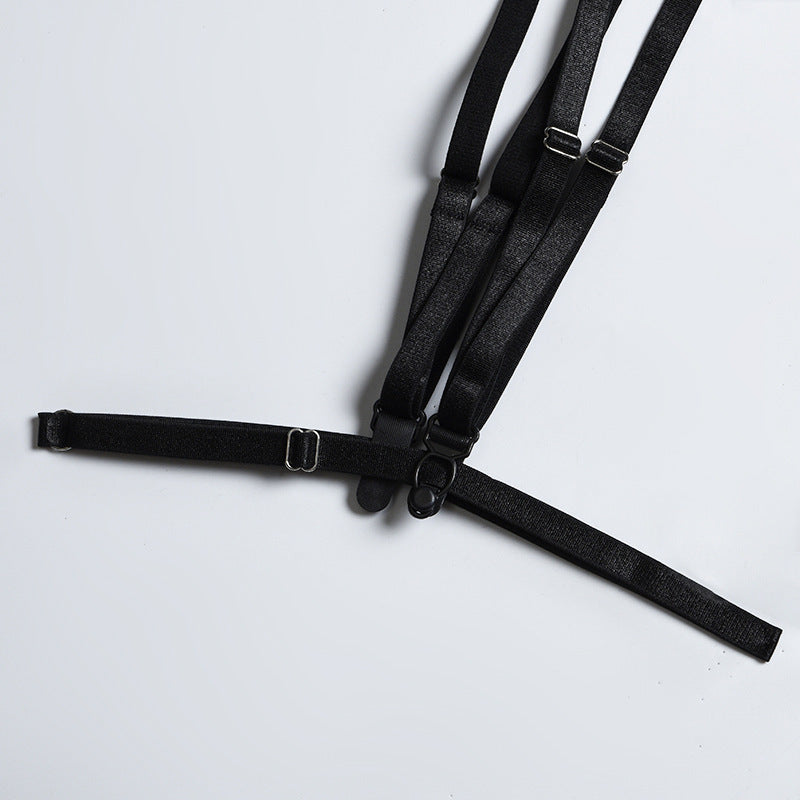 Hollow out Cutout Striped Cross Strap one Piece Lingerie Suit