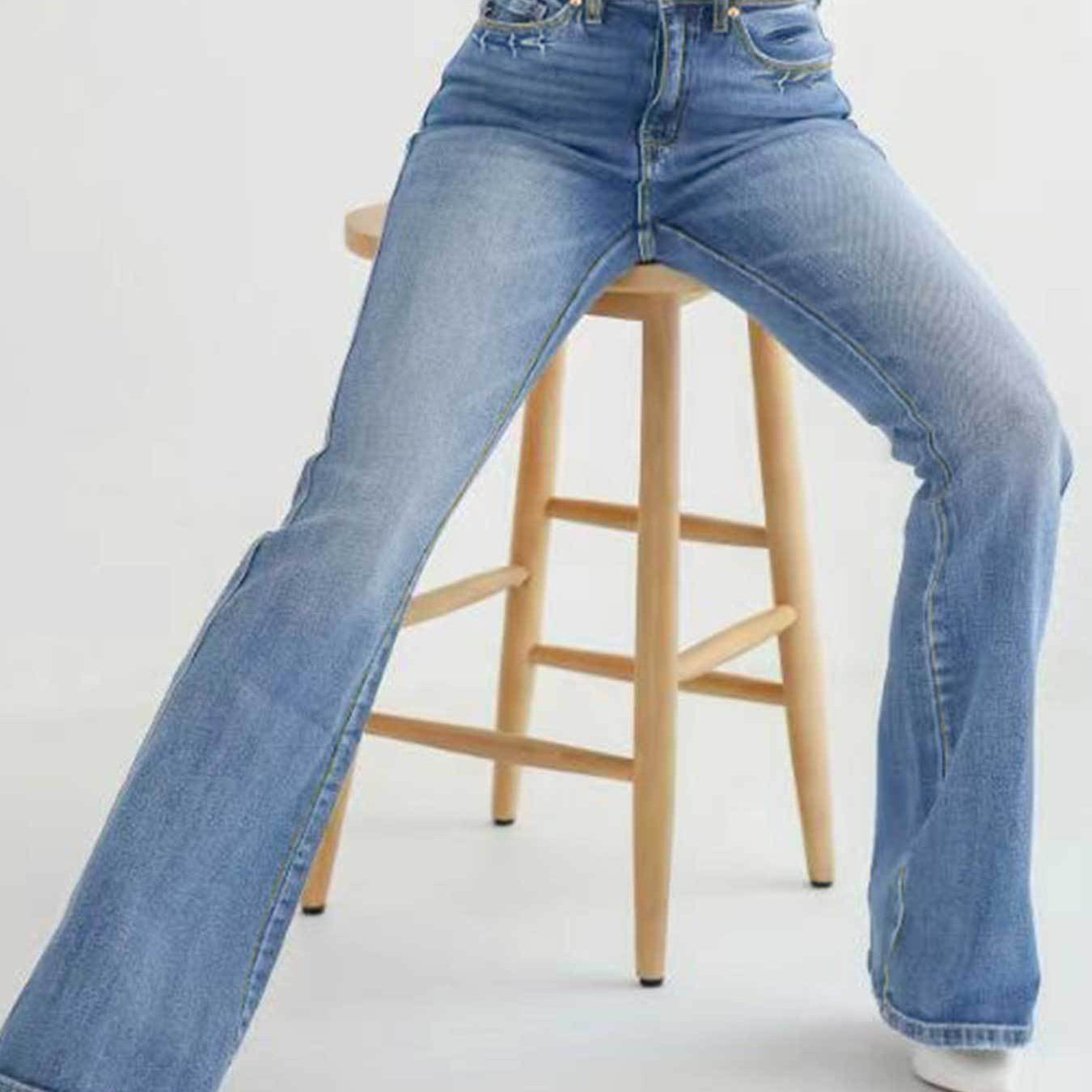 Slim Stretch High Waisted Cut Pants Jeans