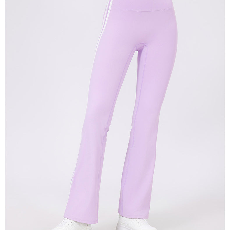 High Waist Yoga Pants Running Sports Peach Hip Raise Fitness Nude Feel Stretch Flared