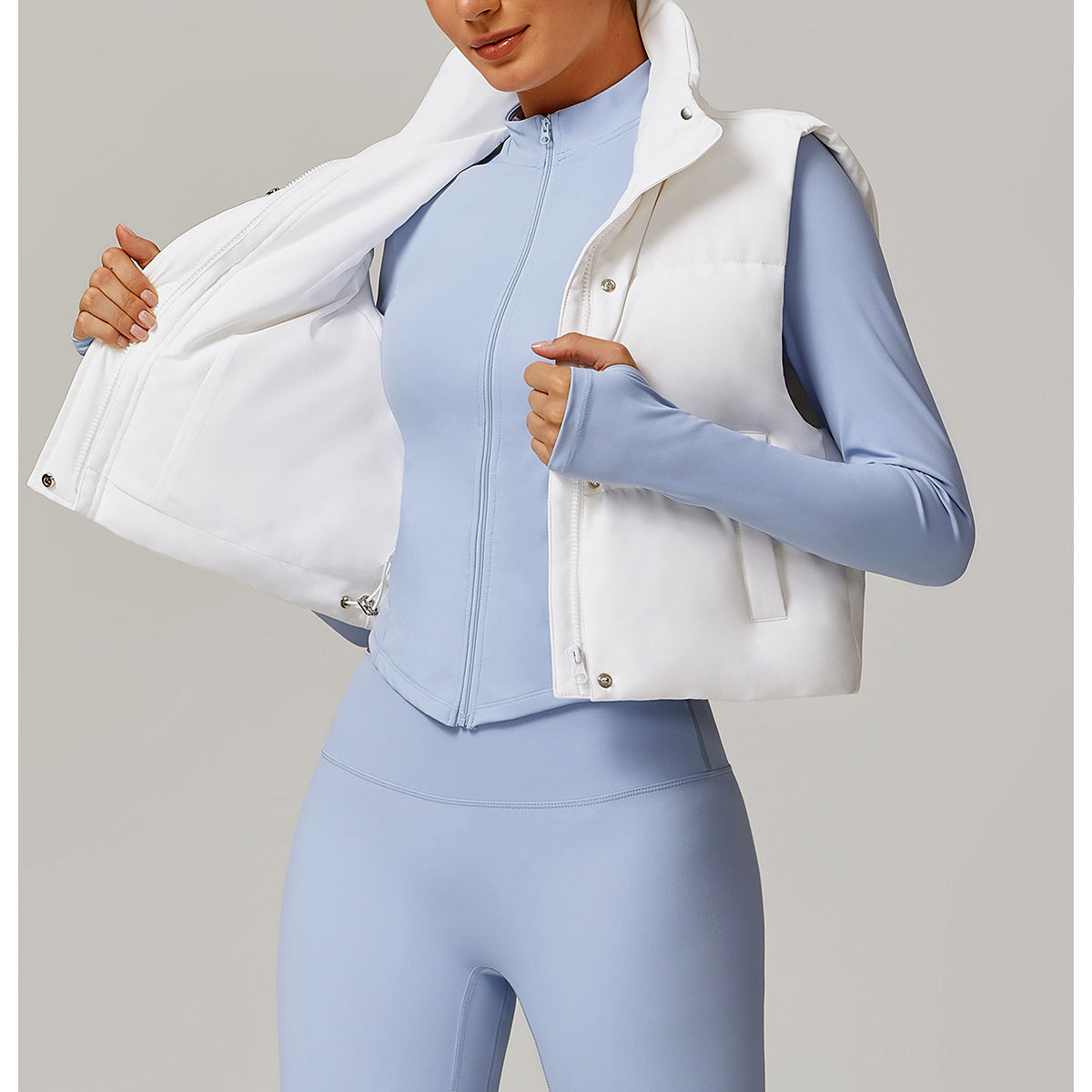 White puffer vest from Winter Fashionable Warm Vest Coat, perfect for trendy ملابس