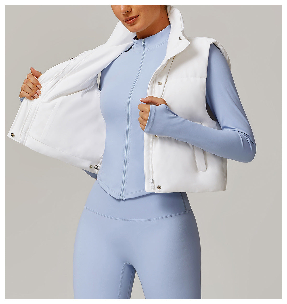 White puffer vest from Winter Fashionable Warm Vest Coat, perfect for trendy ملابس