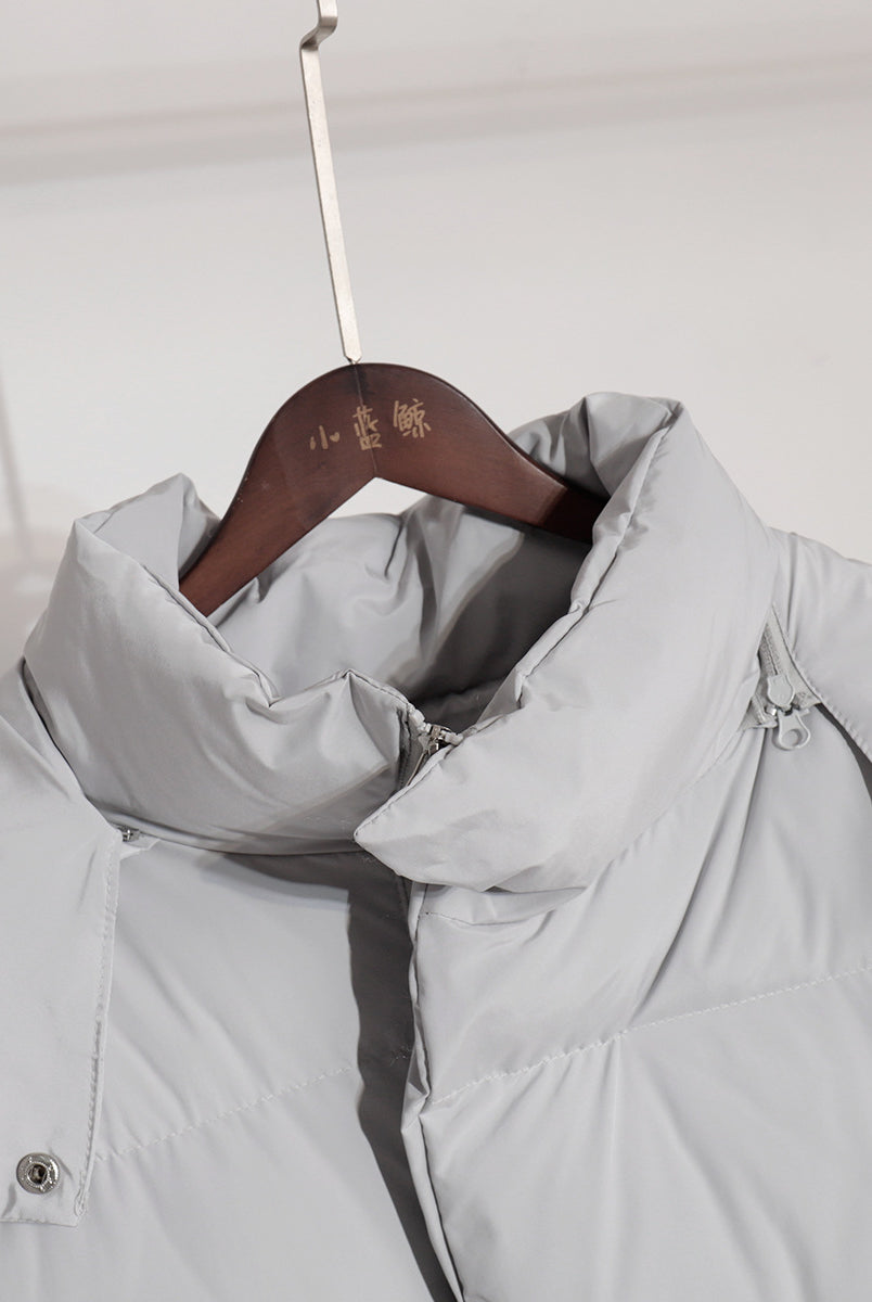 Gray puffer jacket on a hanger from Langry fashion ملابس collection