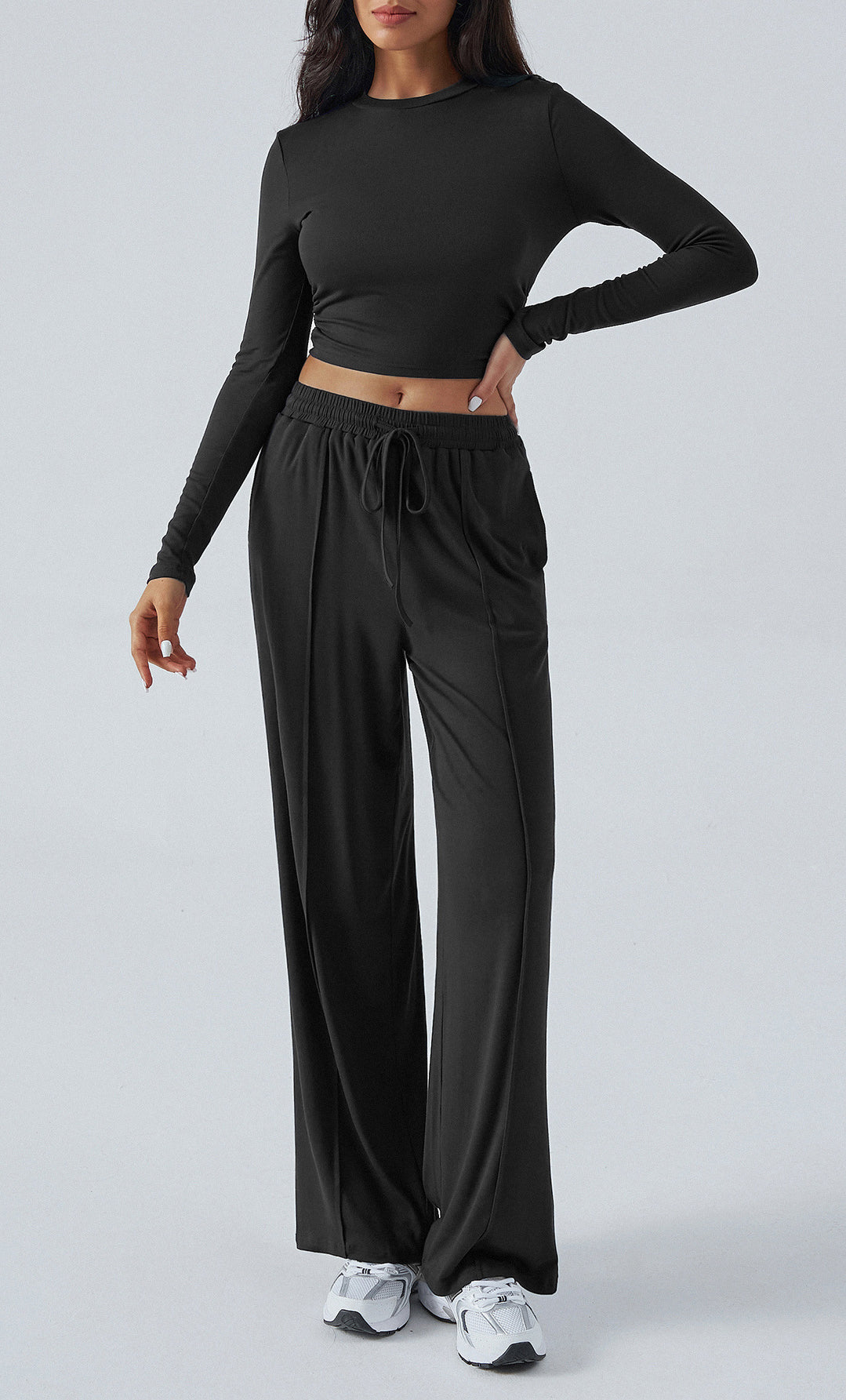 Winter Waist Tight Wide Leg Casual Pants