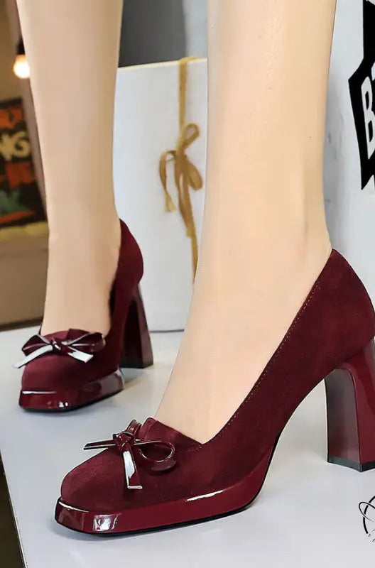 Bow Decorative Shallow Mouth Super High Heel