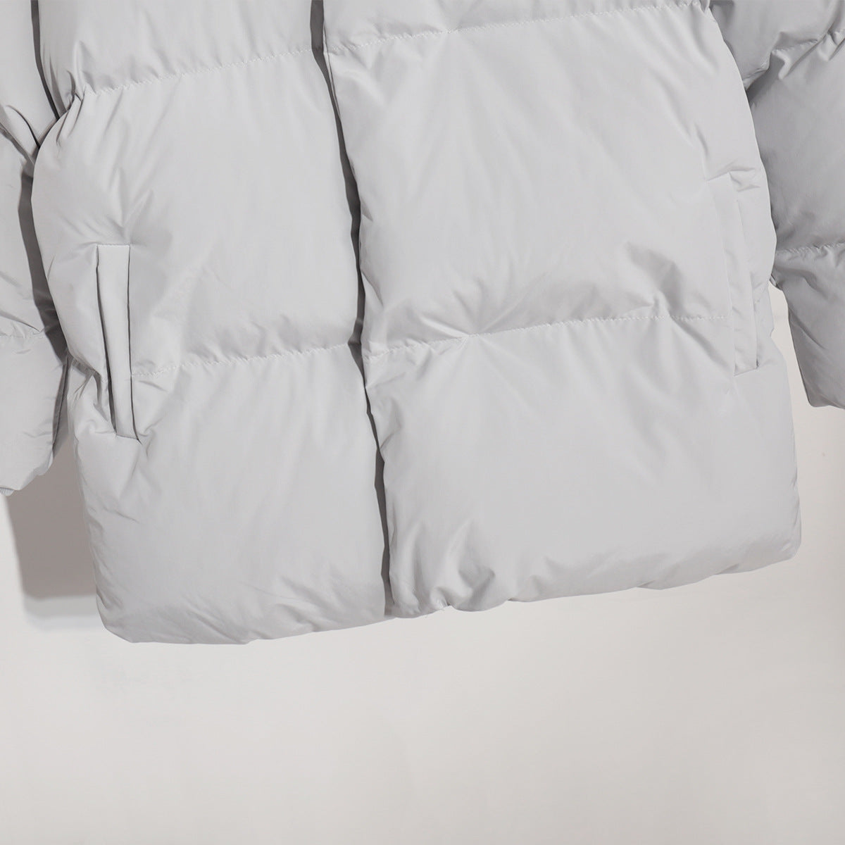 Padded light gray Cotton Coat Jacket by Langry, a stylish addition to modern fashion ملابس