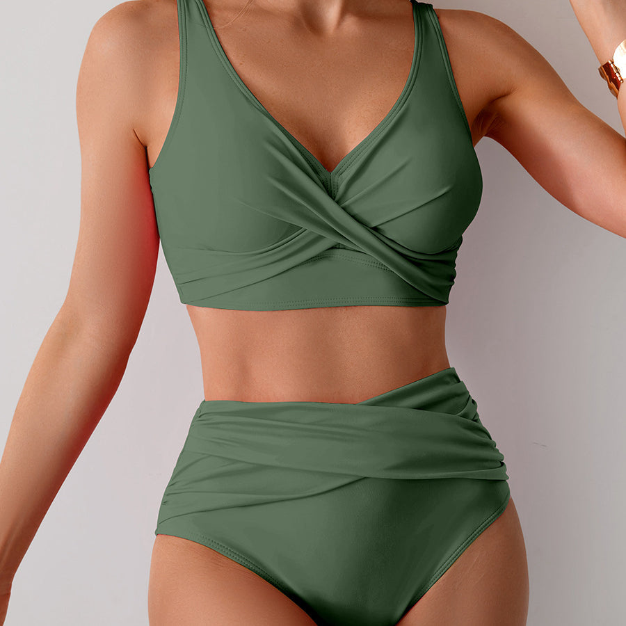Green two-piece Gorgeous Split Swimsuit for fashionable summer ملابس by Langry