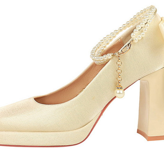 Square Toe Chunky Heel Waterproof High