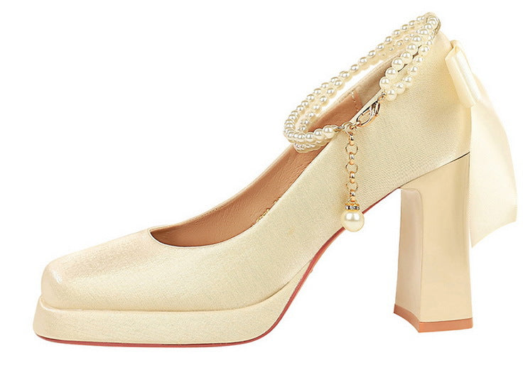 Square Toe Chunky Heel Waterproof High